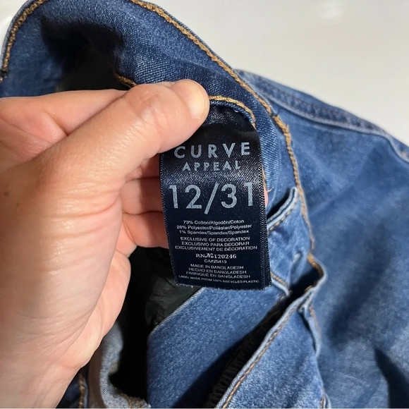 Curve Appeal High Rise Skinny Jeans Dark Blue Women’s  Size 12 - Picture 8 of 13